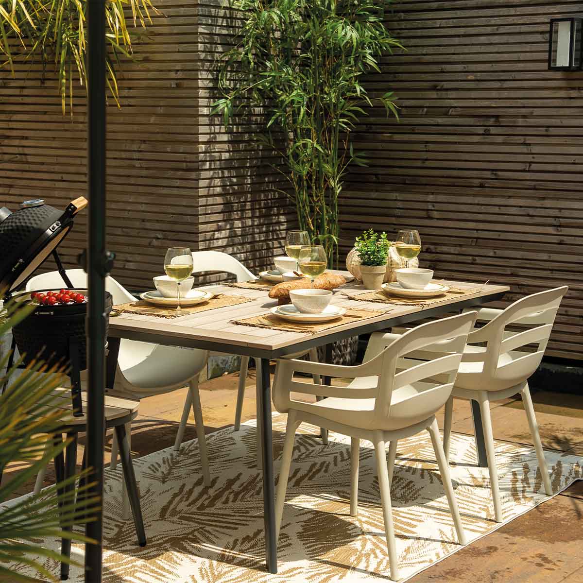 Garden Impressions Sunny 4 stuks zand kleurige tuinstoel