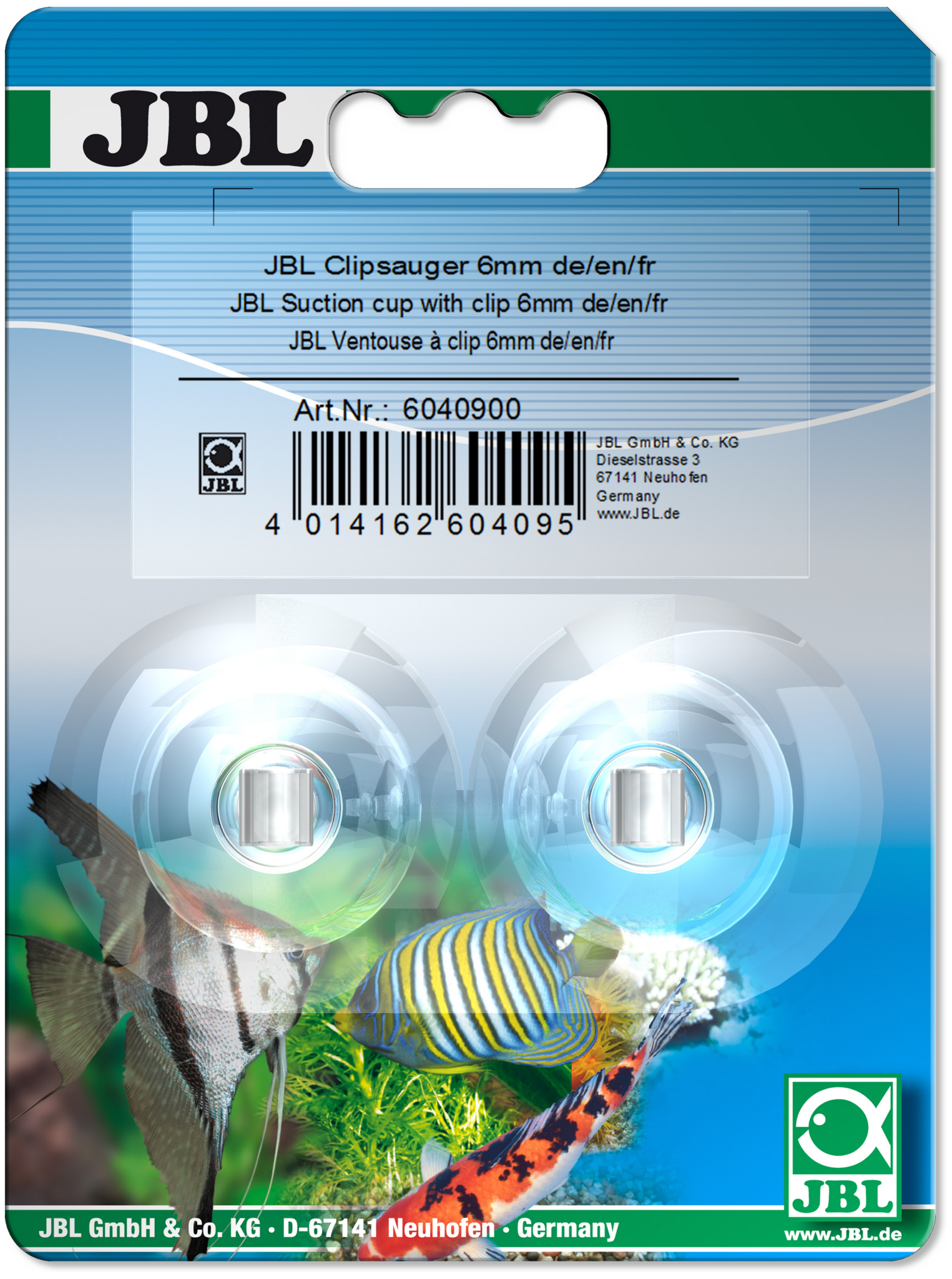 JBL Zuignap met Klem 6mm 2 stuks