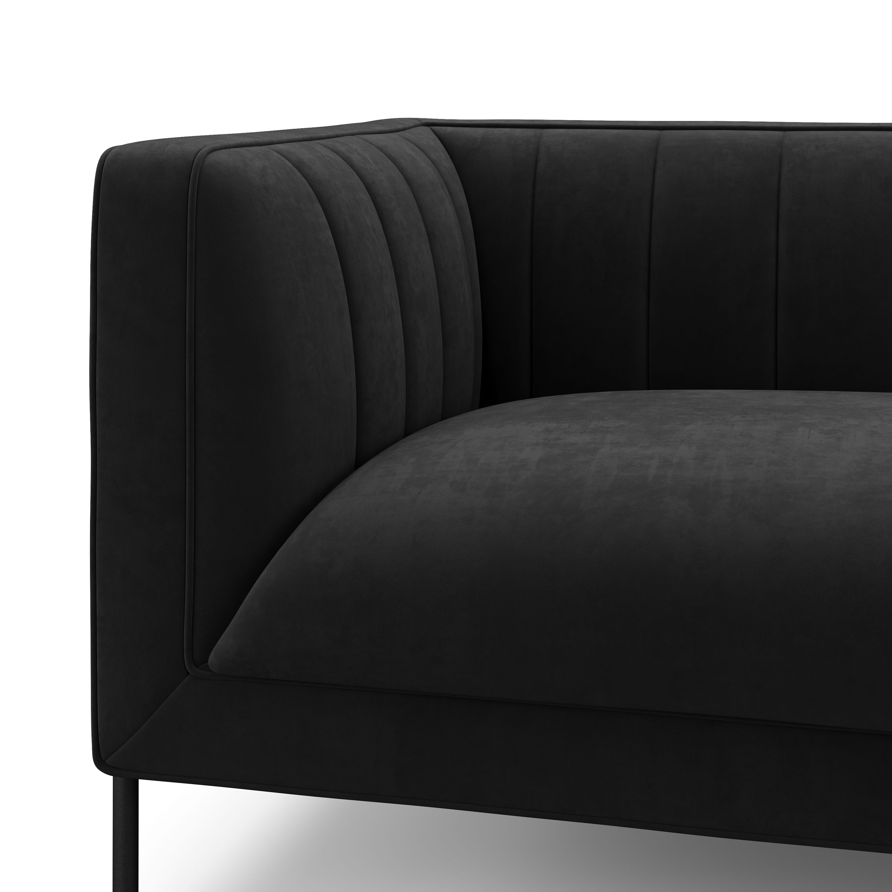 Sofa Set Samt ATTILA schwarz