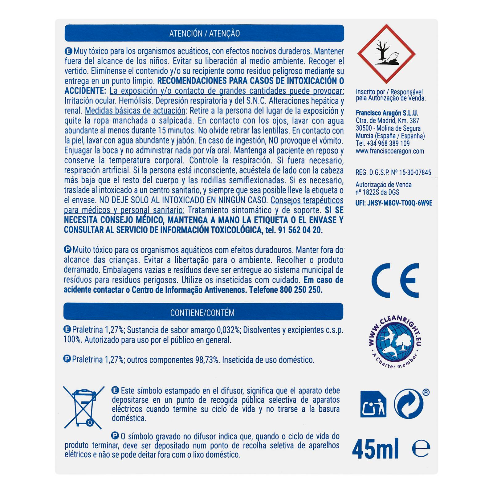 Diffuseur d'insecticide anti-moustiques électrique Green Forest
