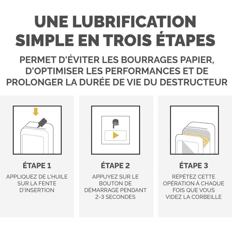 Huile lubrifiante pour destructeurs - 355 ml