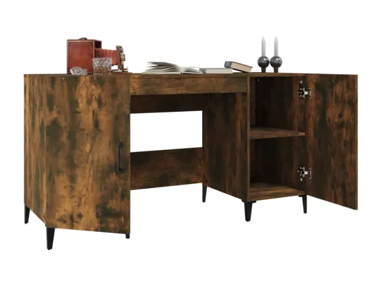Bureau Chêne fumé 140x50x75 cm Bois d'ingénierie