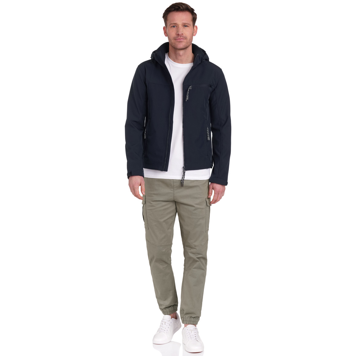 VanVaan Denim Herren Cargohose in Unifarben oliv