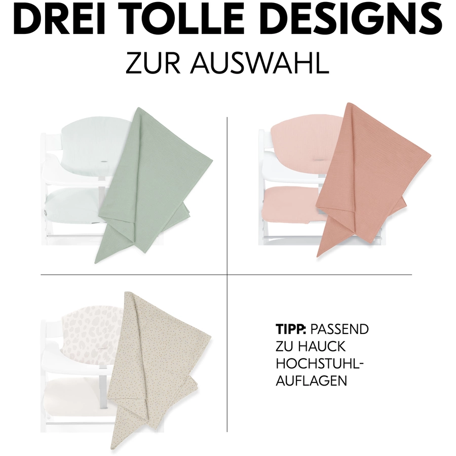 hauck Spucktücher Cuddle N Clean 3er Set SageBeige DotsCork