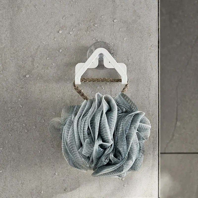 (2er Set) 8x6cm Multifunktions Spülbecken Küchen Organizer Waschbecken Halterung mit Saugnäpfen für Schwamm / Bürste - Weiss