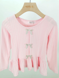 Your Sparkle Bow Peplum Shirt - roze