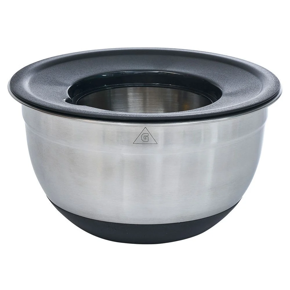 Bol à mixer inox avec base silicone et 3 râpes Ø22xH11,2cm