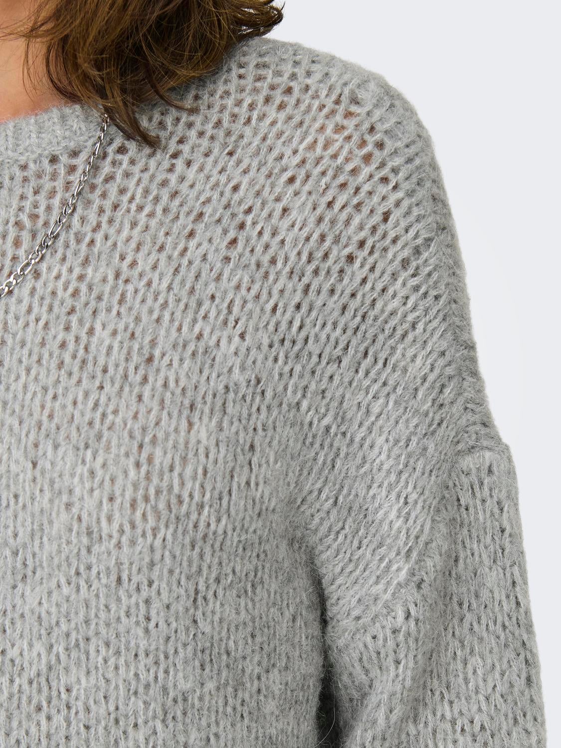 ONLJACKIE Strickpullover Light Grey Melange