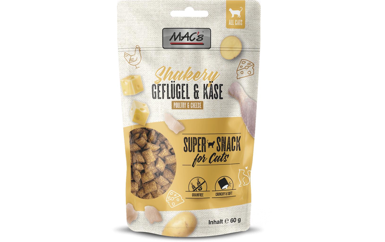 Katzen-Snack Shakery Geflügel und Käse 60 gSnack für Katzen