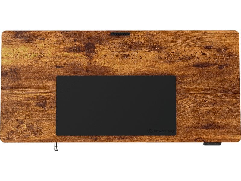 Ultradesk Gaming Tisch Uplift Braun/Schwarz Robuster Gaming-Tisch mit elektrischer und stufenloser Höhenverstellung
