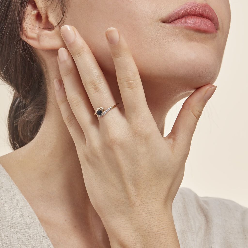 Bague Sagesse Or Jaune Saphir Et Diamant