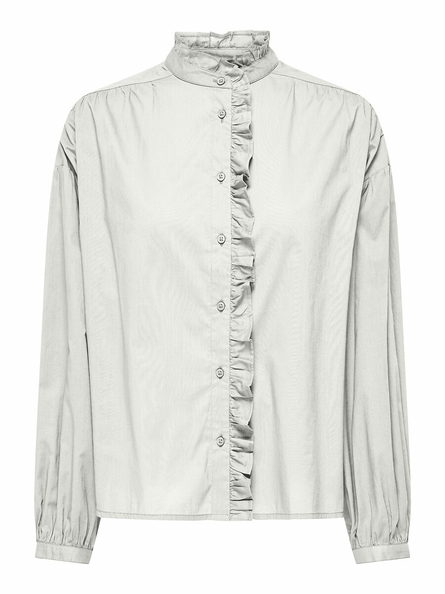 SOMENTE<br>Blusa com babado e gola alta