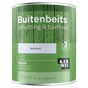KARWEI buitenbeits schutting & tuinhout dekkend middenwit 750 ml