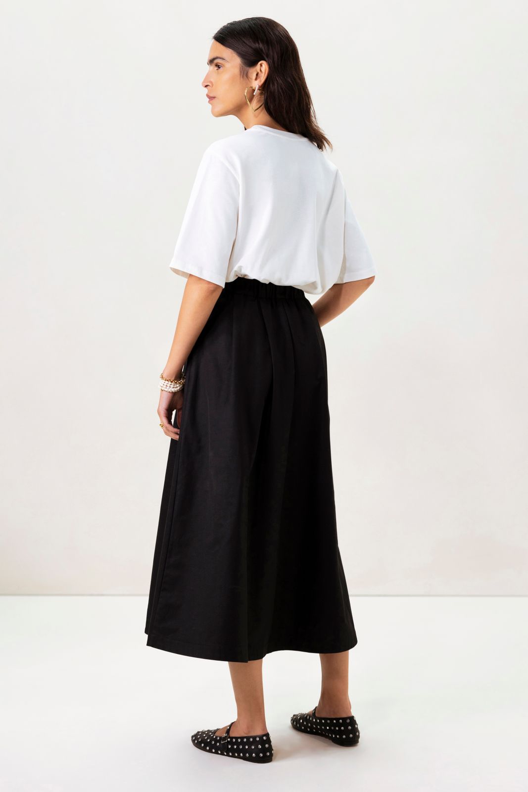 Wit oversized T-shirt met strikjes