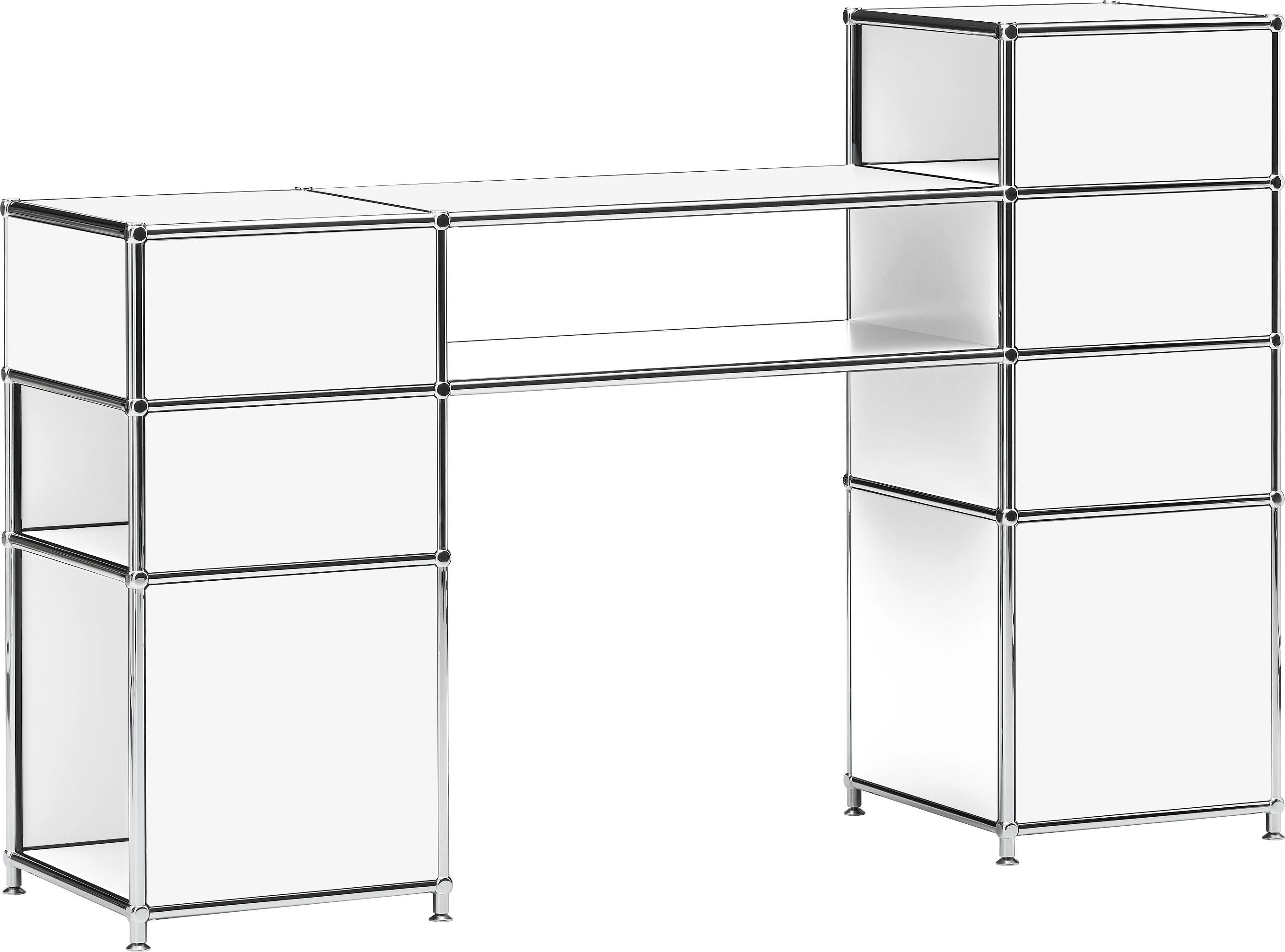 FLEXCUBE Schreibtisch - Weiss / B: 152.0 cm x T: 40.0 cm x H: 100.0 cm