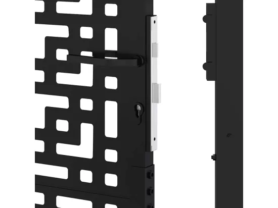 Portail de jardin noir 105x180 cm acier conception croisée