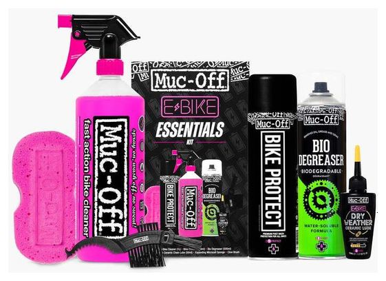 MUC-OFF - Kit e-Bike Essentials - Kit d'Entretien et de Protection pour Vélo - Pack Complet