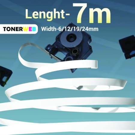 DYMO Tape 45013  D1 Sort På Hvit 12mm X 7m  S0720530 - Erstatter 45013 (1 stk.)