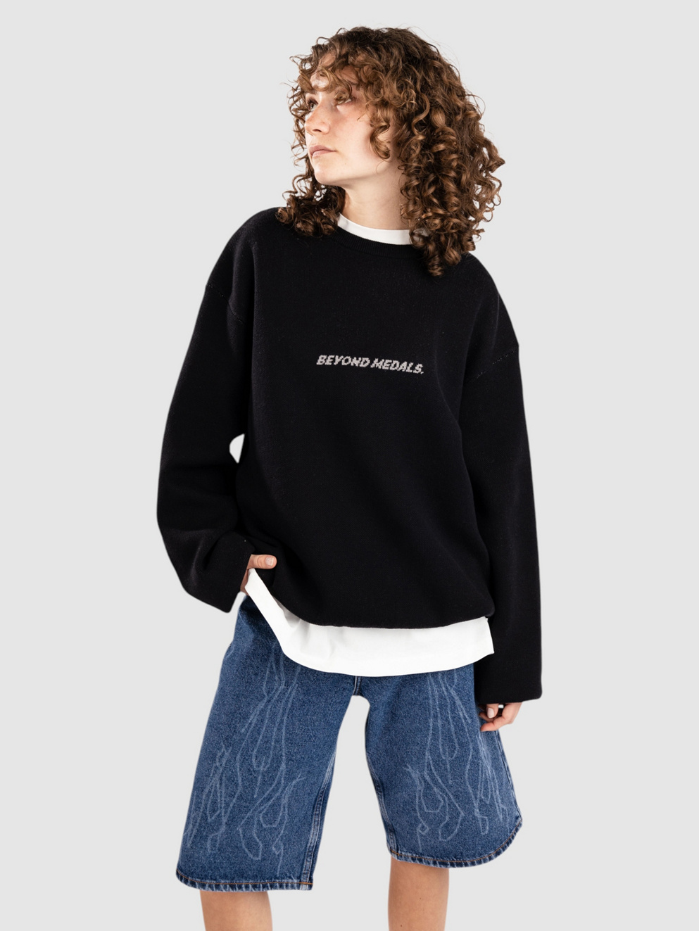 Beyond Medals Jacquard Knit Pullover black