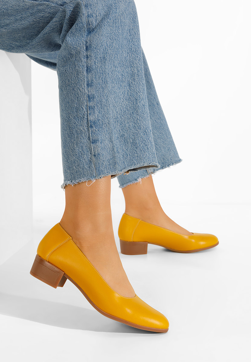 Chaussures femme en cuir naturel jaunes Montremy