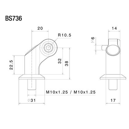 Support Rétroviseur Rizoma adaptateur rétroviseur BS736B - Noir