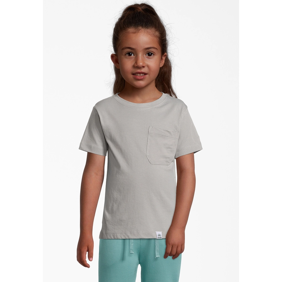New Life T-Shirt TEE - CREW NECK PATCH POCKET grau