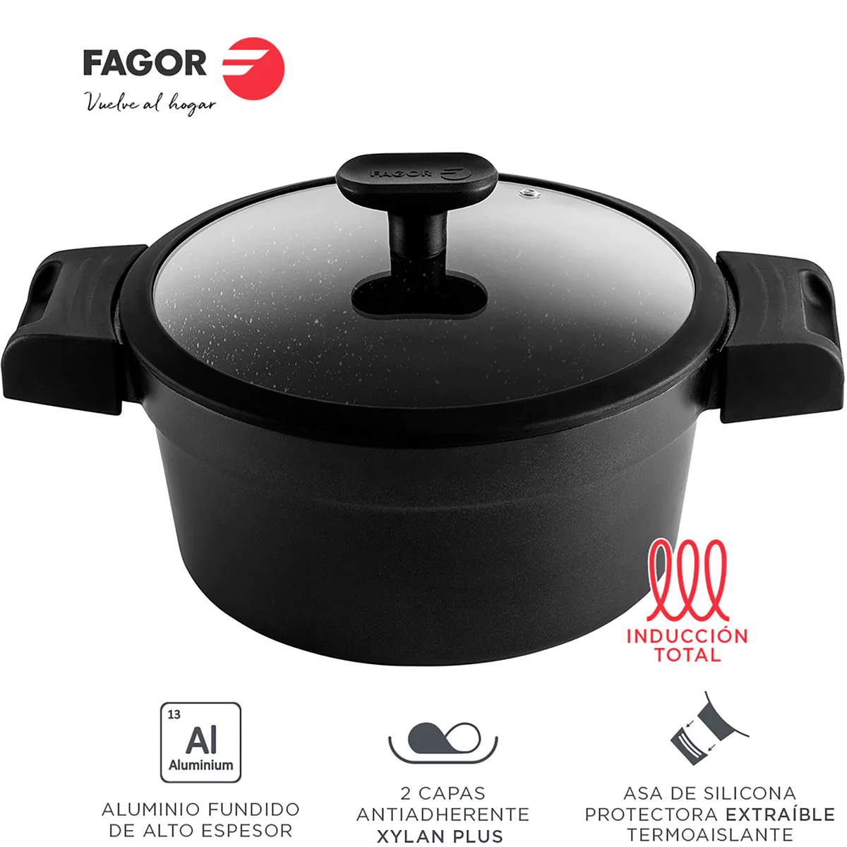 Batterie de Cuisine à Induction 7 Pièces Fonte d'Aluminium Antiadhésif