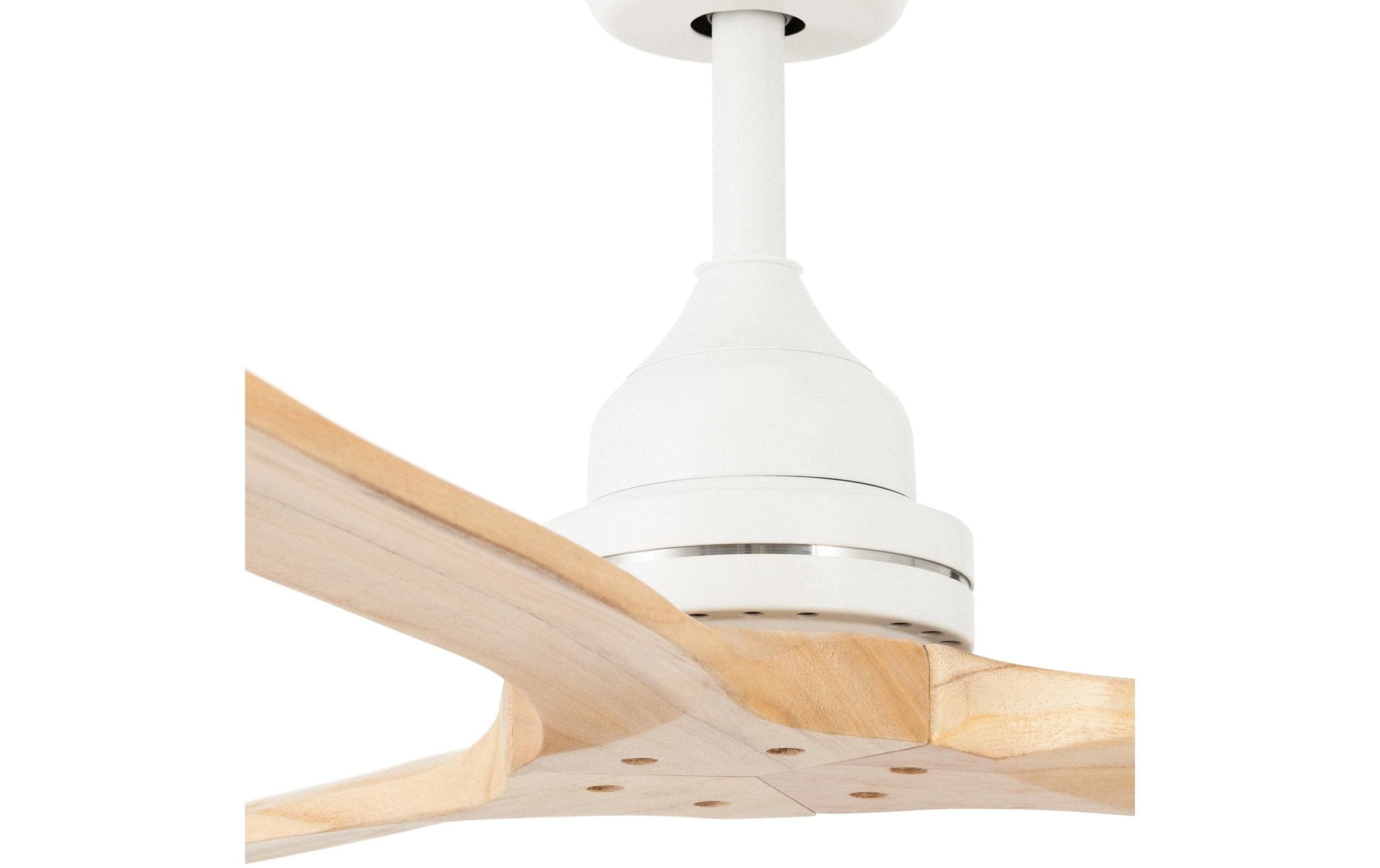 Deckenventilator, Holz Weiss<br>Leiser Deckenventilator mit Fernbedienung und 3 Geschwindigkeiten