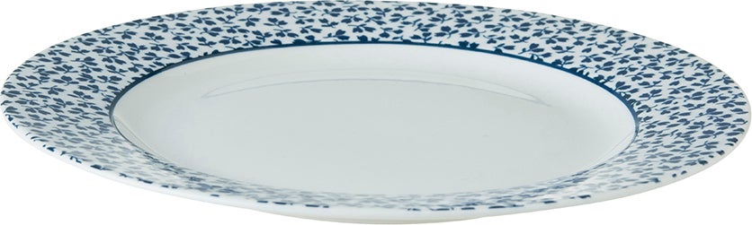 Laura Ashley gebaksbord Floris blauw D 18 H 1,7 cm