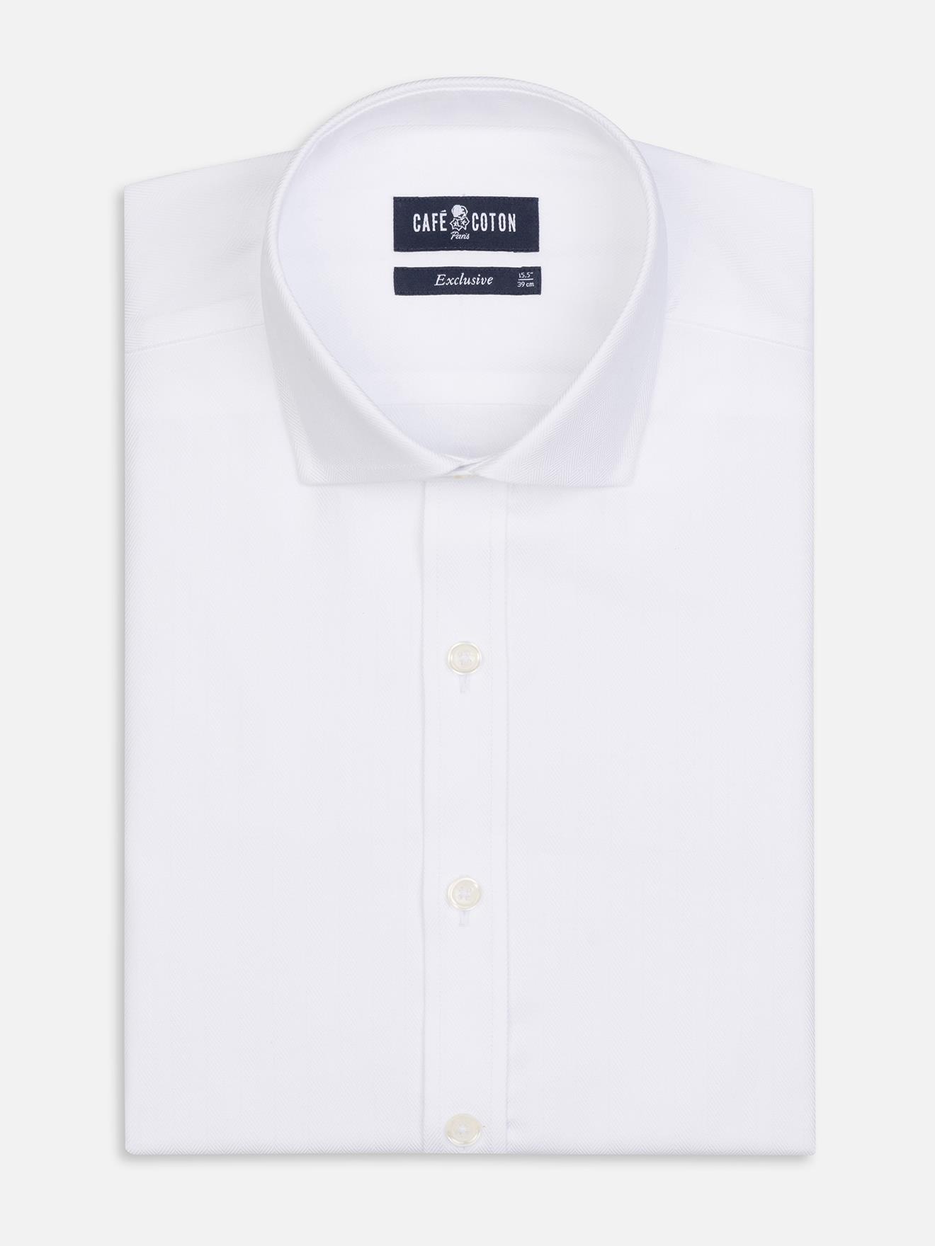 Chemise en chevron blanc