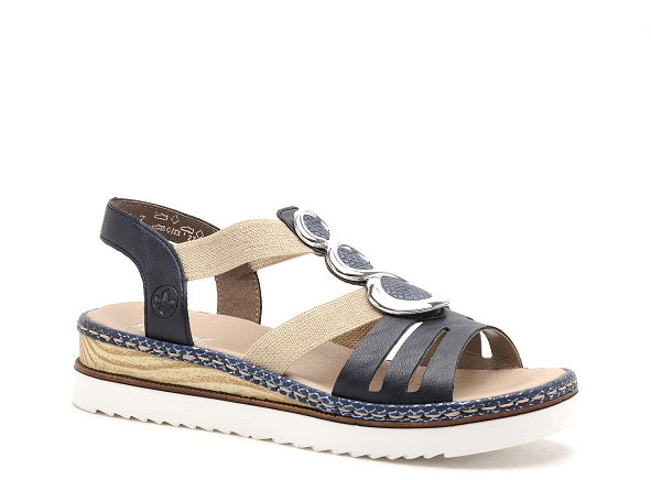 Rieker nu pieds plats femme 679l4 bleu