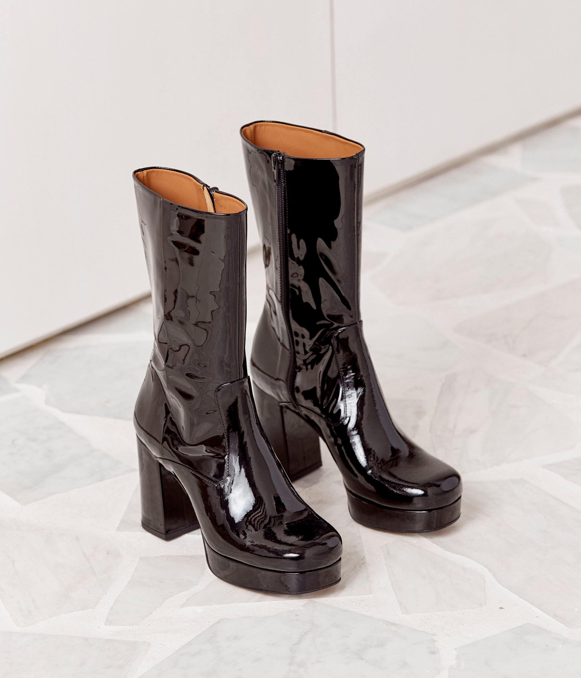 Bottes 70's noires Amélie