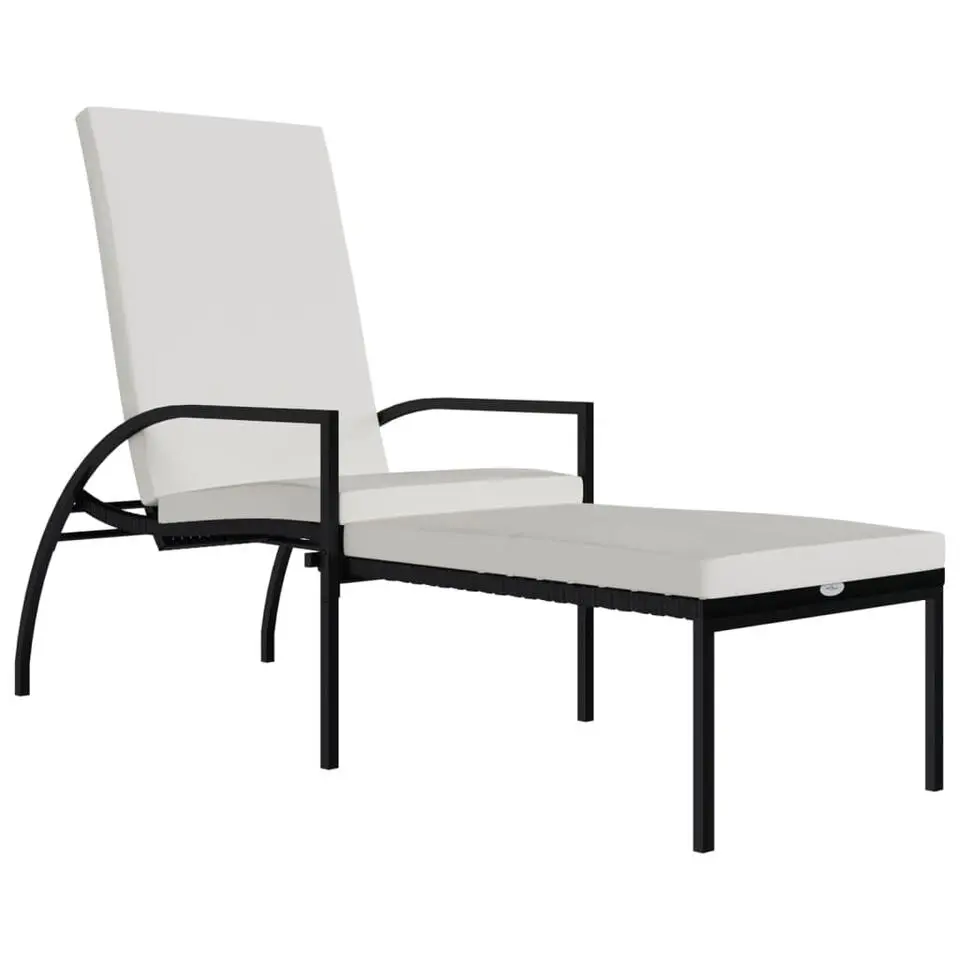 vidaXL - Ligbed - Zwart - Poly rattan