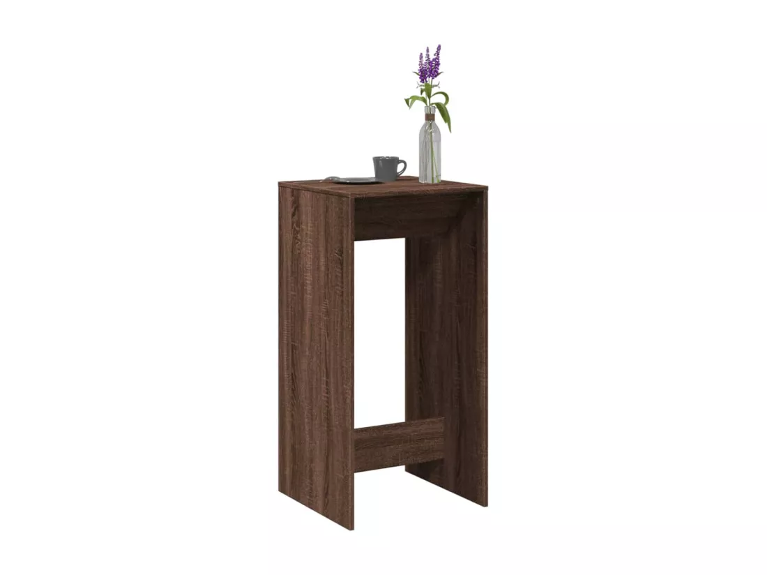 Table de bar chêne marron 51x50x103,5 cm bois d'ingénierie