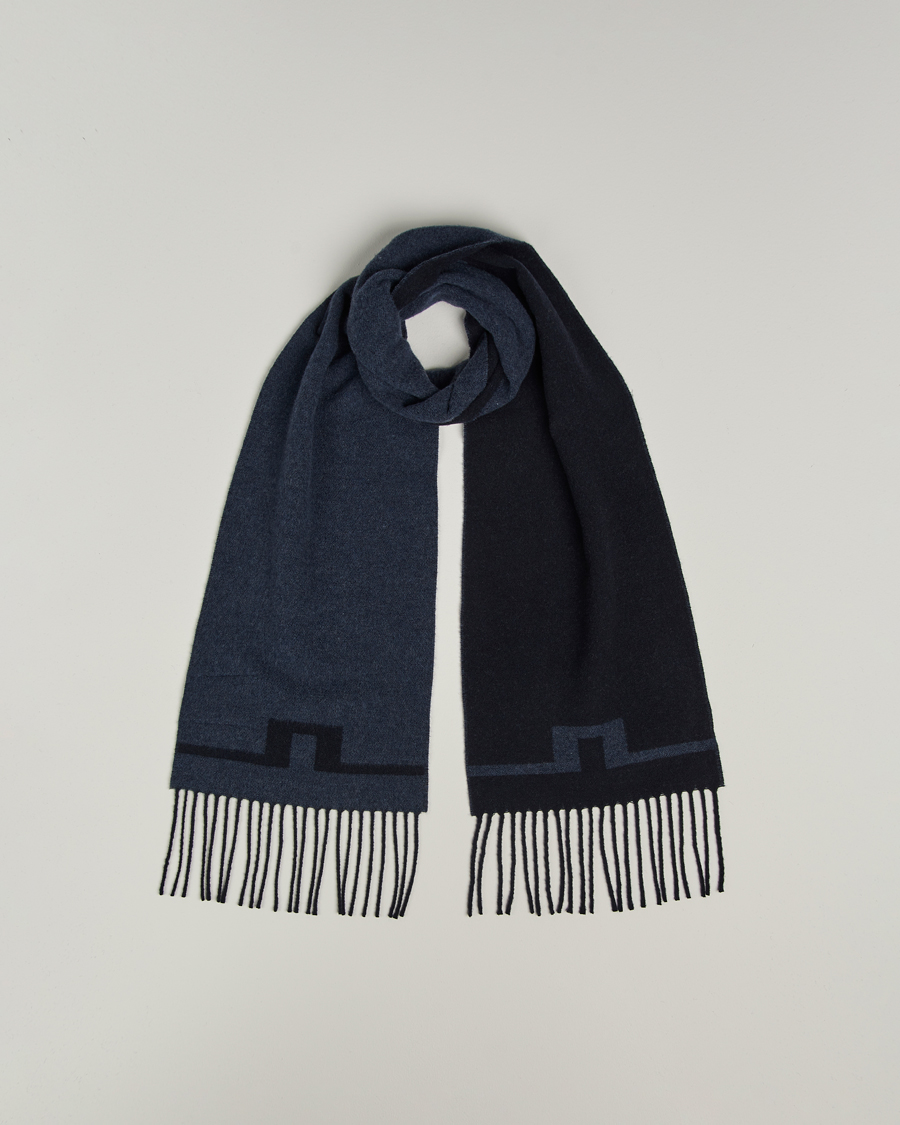J.Lindeberg Champ Wool Doublefaced Scarf Navy