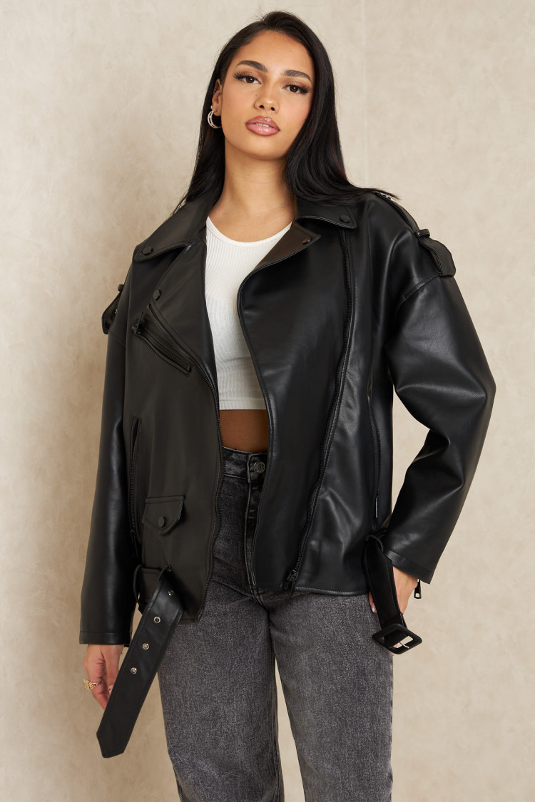 Perfecto en simili cuir noir