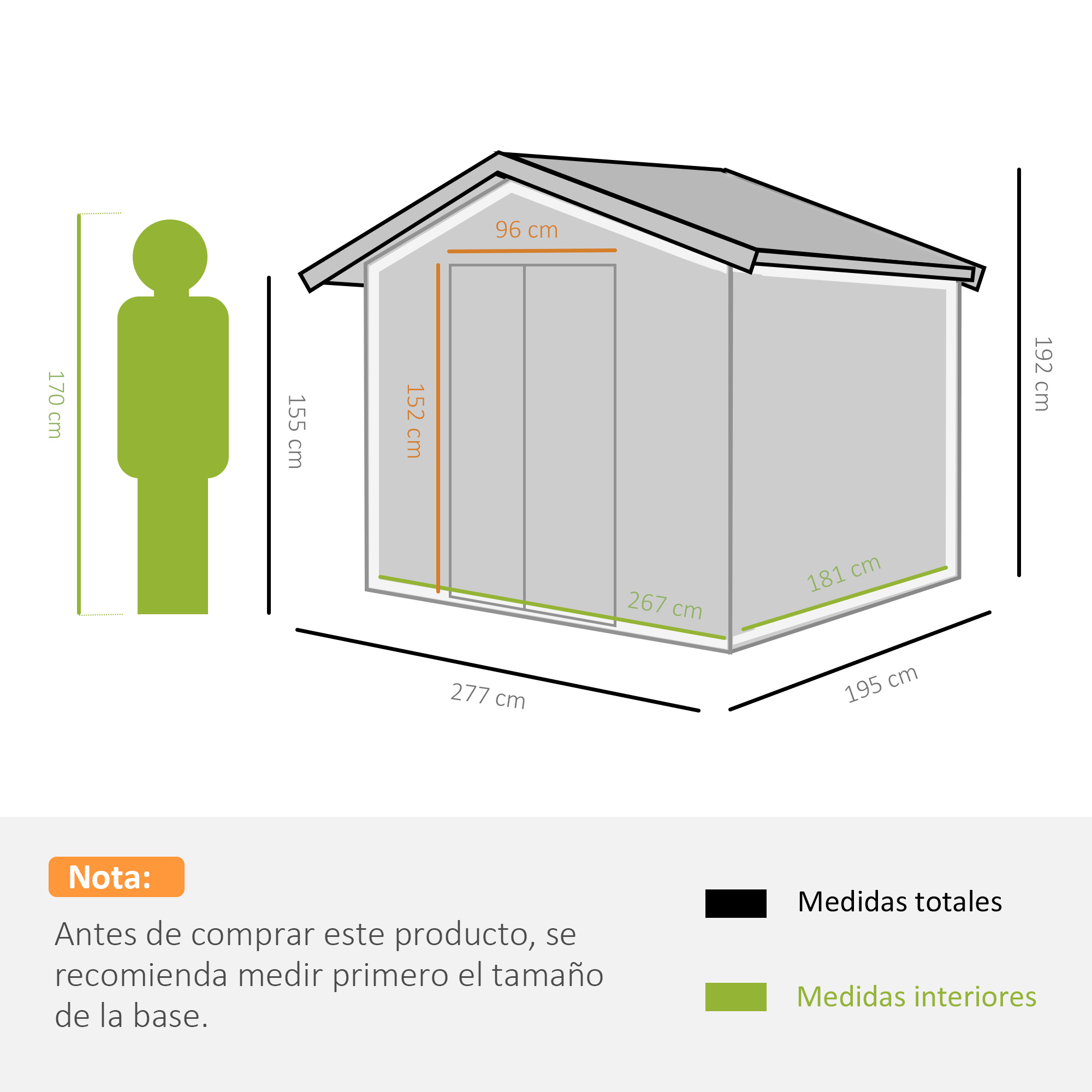 Casinha de jardim metálica Outsunny para armazenamento de ferramentas com base incluída.