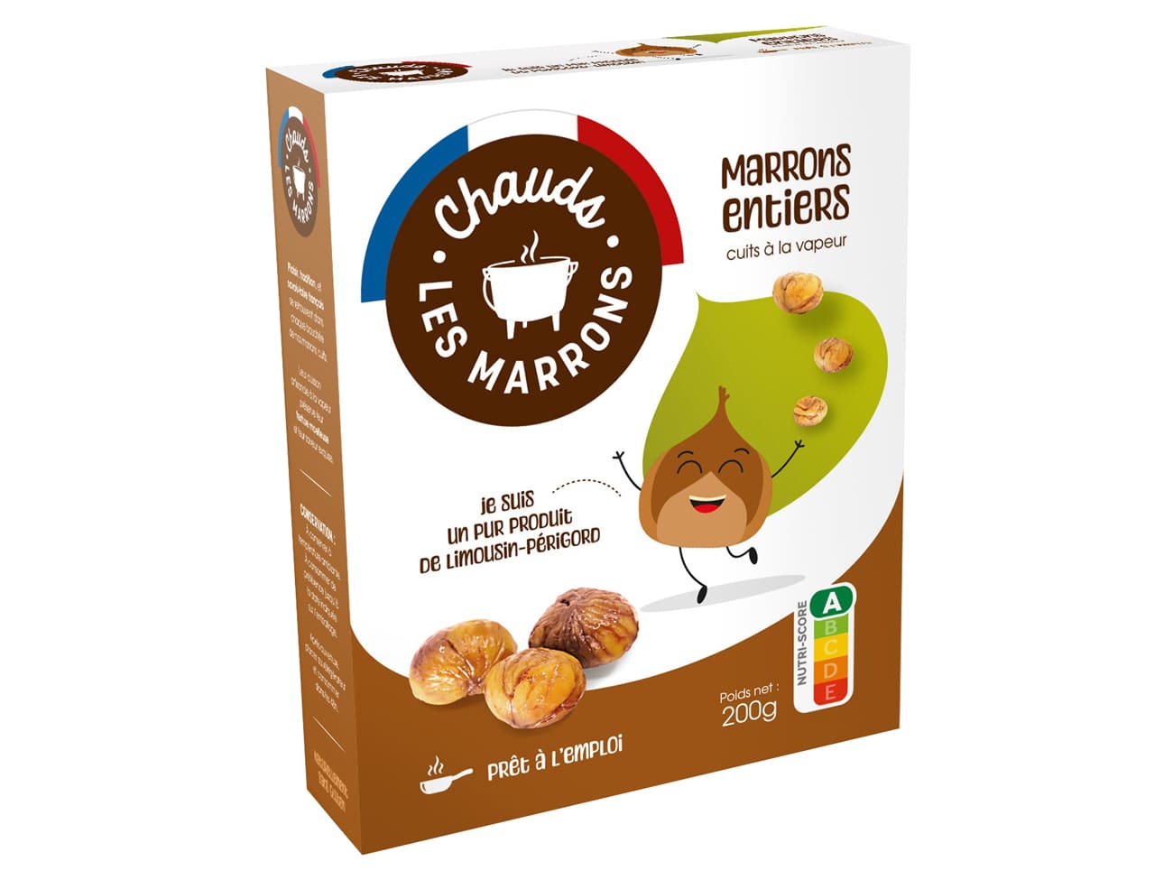 Marrons entiers sous vide - cuits à la vapeur - 200 g - Chauds les marrons