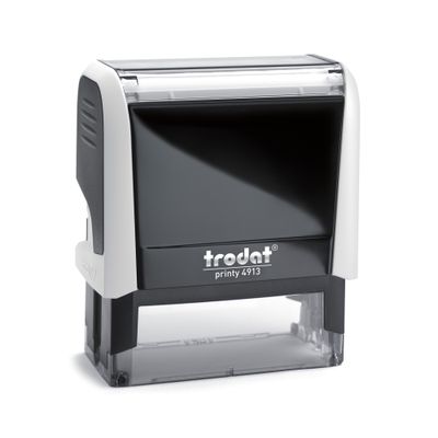 TRODAT Printy 4913 - Tampon personnalisable avec 5 lignes de texte - zone d'impression 58 X 22 MM - blanc
