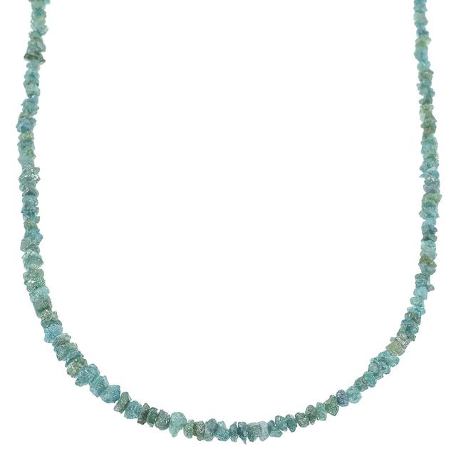 Diamant-Collier, blaue Rohdiamanten, Silber 925