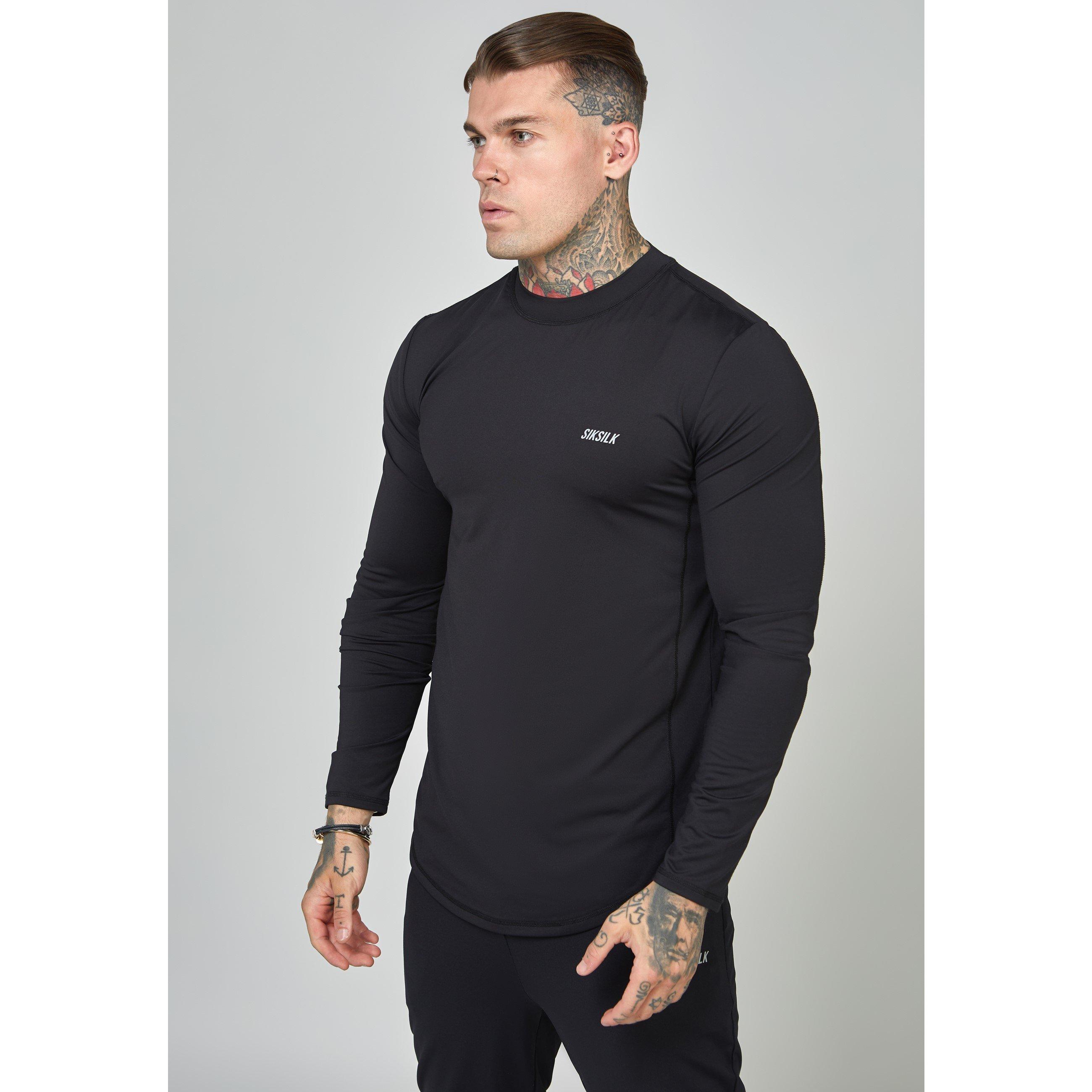 SikSilk Muscle Fit Long Sleeve Top Mens
