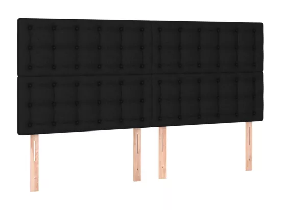 Sommier tapissier avec matelas et LED Noir 180x200 cm Tissu