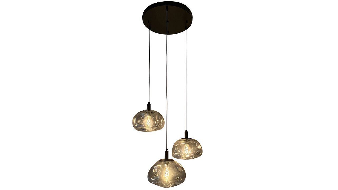 Hanglamp 3-lichts rond Grey Melt B45 x D45 cm