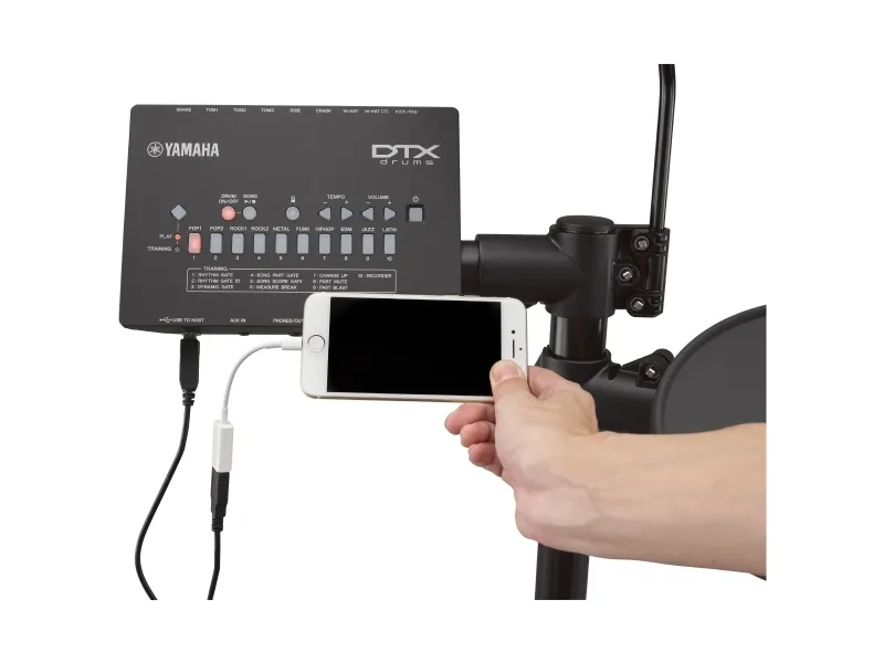 Yamaha DTX432K, Trommesystem, Crash, Hi-hat, Kick, Ride, Lilletromme, Tom, USB Type-B, 5 W, 269 x 39 x 147 mm, 500 g