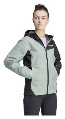Veste imperméable adidas Terrex 2 5 couches Multi Rain.Rdy Vert Noir Femme