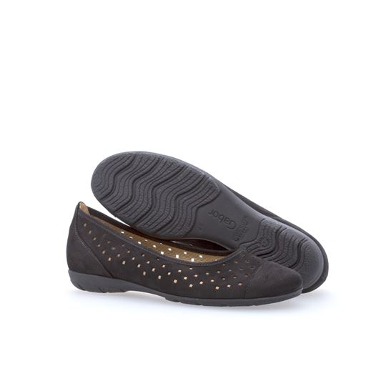 Gabor Nubuck Lavato Ballerinasko, Sort, 40.5