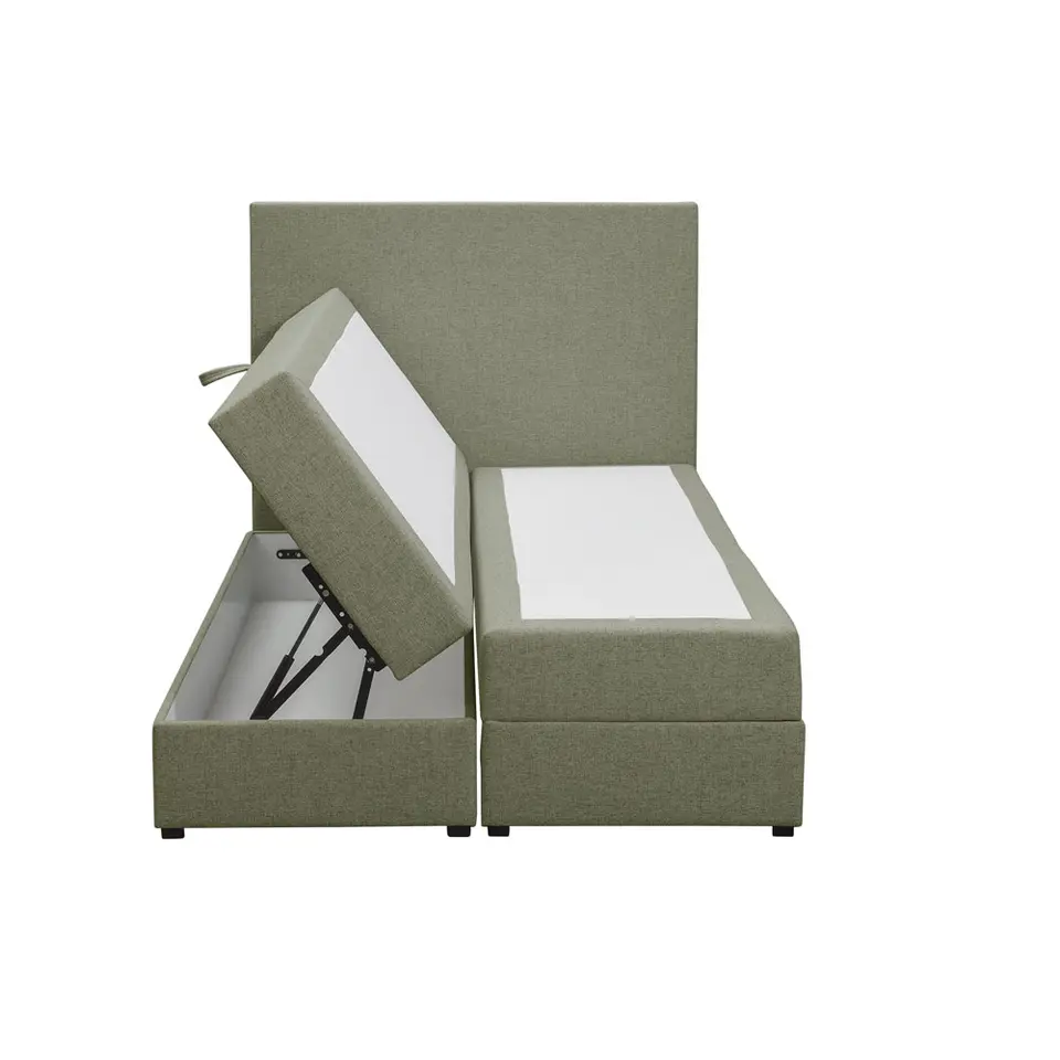 Boxspring met opbergruimte Liv egaal - groen - 120x200 cm