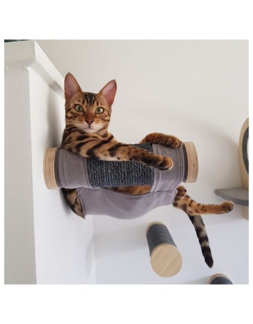 All For Paws Skywalk - Scratcher Hammock - Wandkrabpaal - 25x8.5x28 cm Grijs