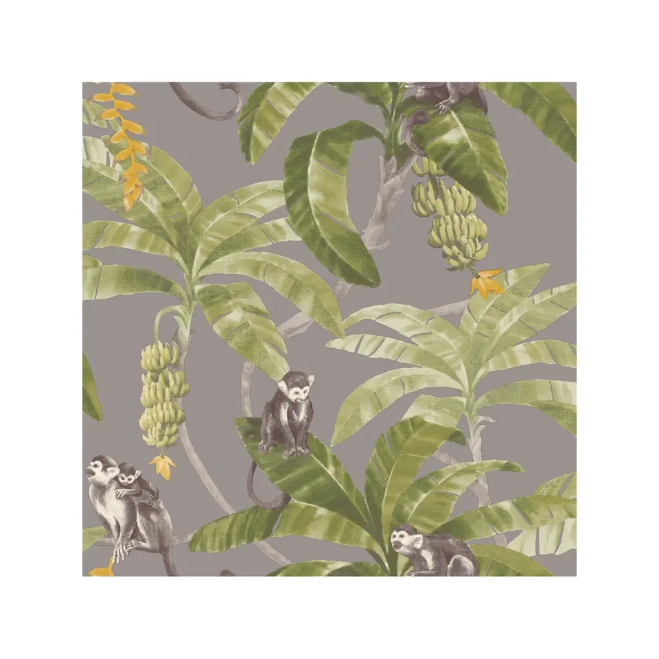 Dutch Wallcoverings - Myriad Monkey Puzzle grijs/groen - 0,53x10,05m