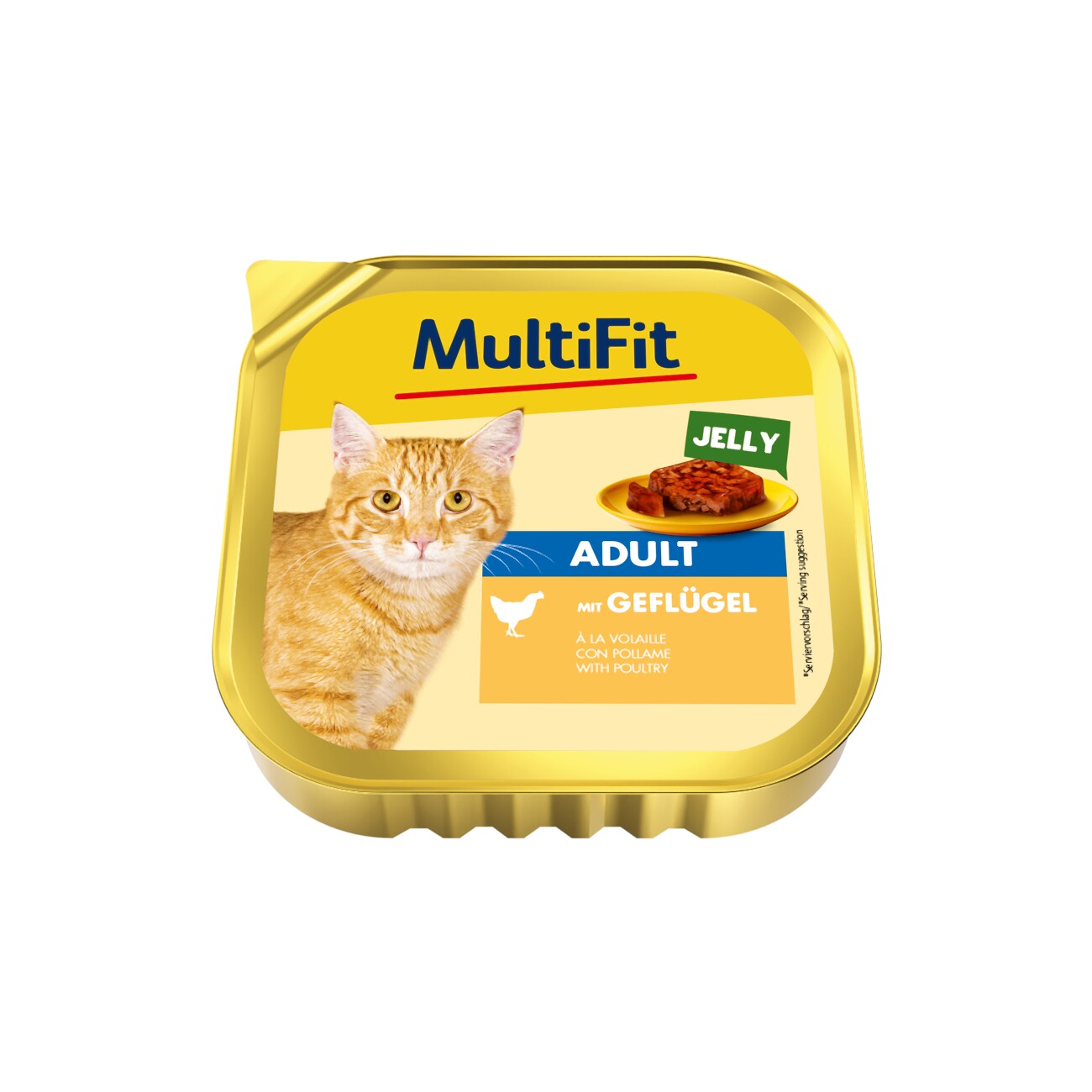 MultiFit Nassfutter Katze Adult, in Gelee, Geflügel 16x100 g